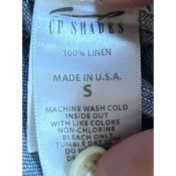 CP SHADES Gray Linen Button Up Long Sleeve Shirt Top Mens Size Small - Picture 4 of 9